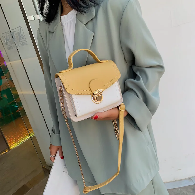 

OL commuter women's bag 2019 summer new small fresh oblique satchel texture fashion single shoulder small square bag