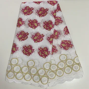 

New Arrival african Swiss Voile Lace In Switzerland High Quality African Dry Lace Fabric nigeiran Cotton Lace For Party Sewing