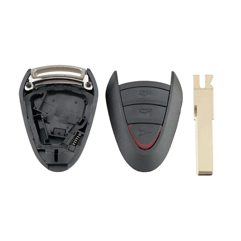 QWMEND 3BUT REPLACEMENT SMART CAR KEY SHELL FOR PORSCHE BOXSTER S CAYENNE CAYMAN 911 987 996 997 CAR REMOTE KEY FOB CASE