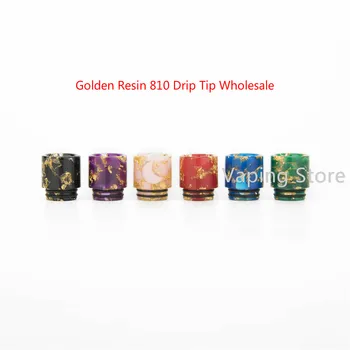 

10PCS Wholesale Golden Resin 810 Wide Bore Drip Tip Replacement for FreeMax TWISTER 80W FireLuke 2/Skrr/Skrr S/NRG Tank