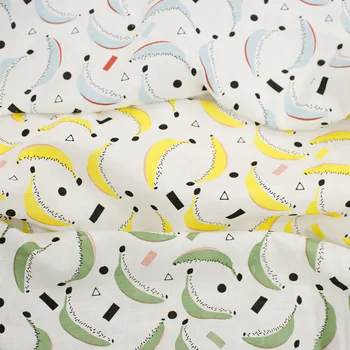 

2020 Spring and Summer New Fruit Banana Stamp 100% Cotton Fabric Children 's Cartoon Hipster Jacquard Cotton Fabric