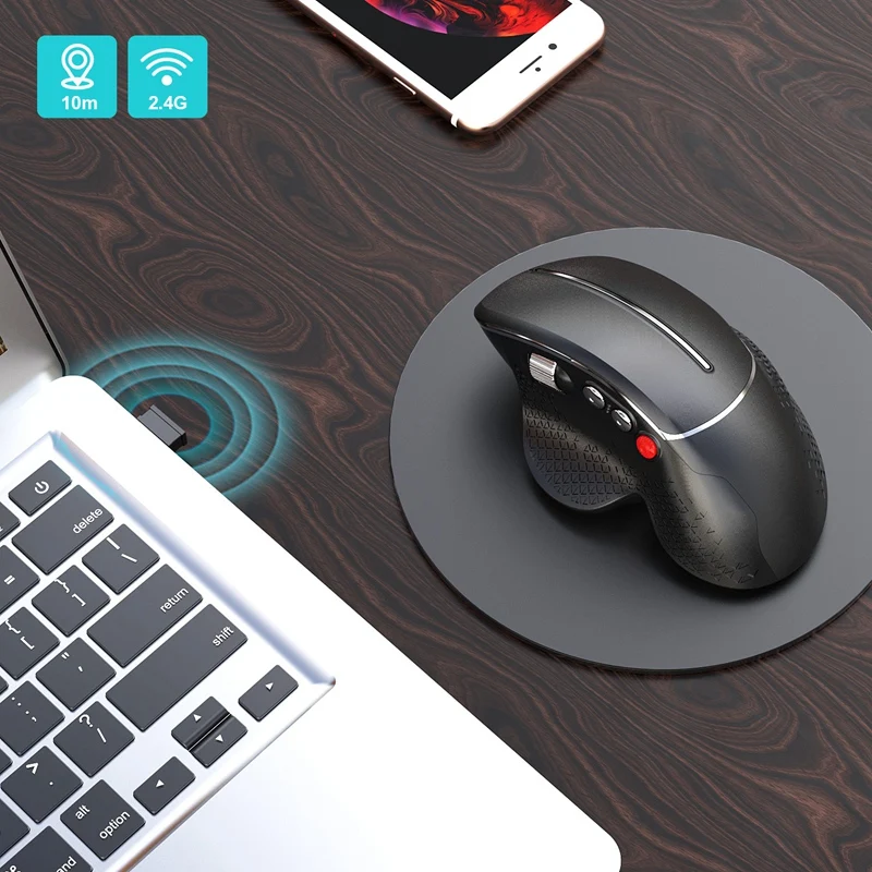 2022 Vertical mouse conforms to ergonomic design, 2.4G wireless mouse is comfortable to grasp, and the maximum resolution is