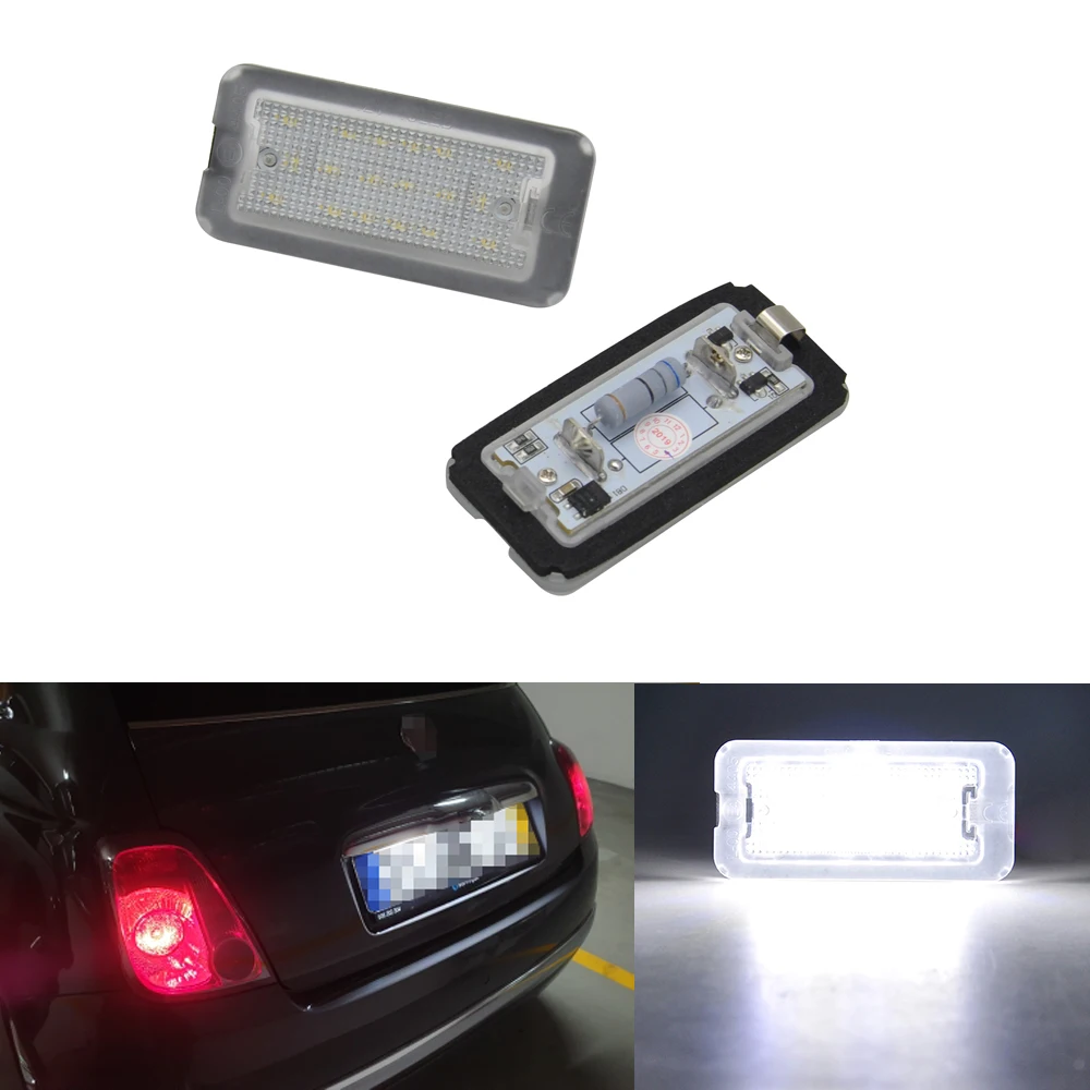 Белый светодиодный номерной знак Canbus для Fiat 500 500C 2009 2015 OEM: 51800482|Сигнальная лампа| |