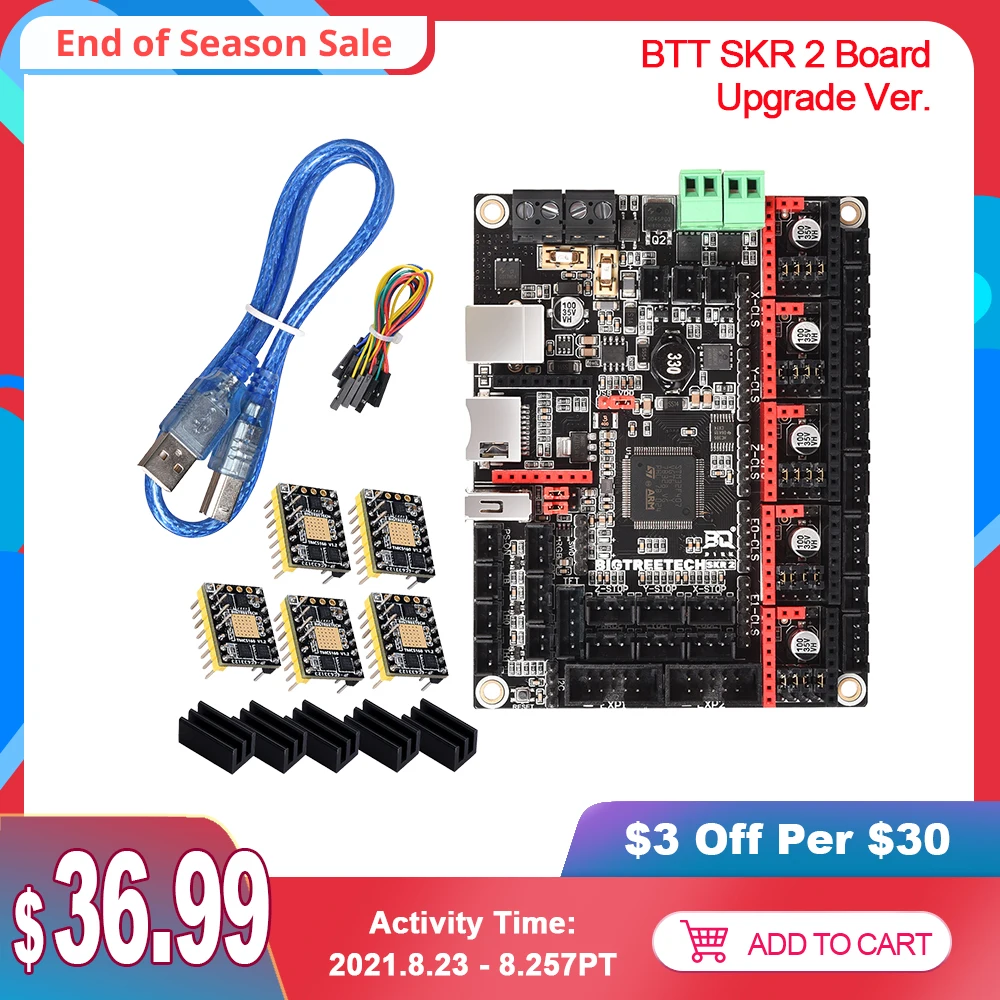 32-битная плата управления BIGTREETECH BTT SKR 2 TMC2208 TMC2209 UART TMC5160 детали для 3D-принтера CR10