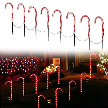 

Christmas Winter Wonder Lane Light Up Candy Cane Garden lawn Markers Xmas Festival Party walking stick decorative lights #1119