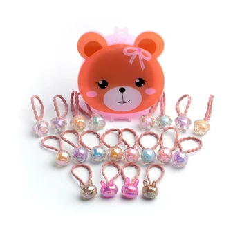 

CHIMERA Children Elastic Hair Ties 20 Pcs Cute Candy Color Hair Bands Rope Ring with Mirror Box Girls Ponytail Holder Accessory