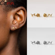 Новые золотые серебряные крошечные розовые женские серьги-гвоздики с 925 пробы серебряные серьги ювелирные изделия подарок