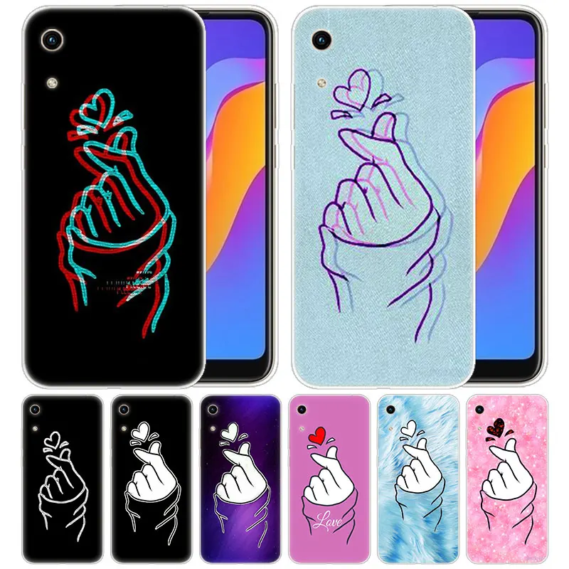 

luxury Silicone Case Love on the finger kpop heart for Huawei Honor 9X 8A 7A 20 Pro 7X 8X 7S 8S 8 9 10 Lite View 20 20i 10i Play