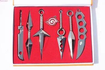 

13cm Naruto Hatake Kakashi Deidara Kunai Shuriken Weapons Pendant Cosplay retail 7 pcs/set DAR1002