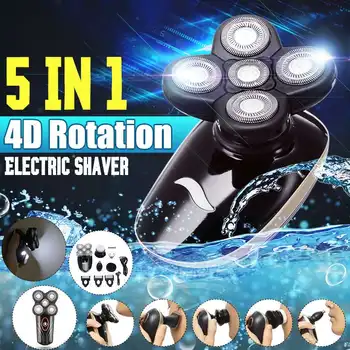 

5 in 1 Rechargeable Electric Shaver 4D Five Floating Heads Razors Hair Clipper Nose Ear Hair Trimmer Men Facial Cleaning Brush