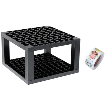 

1 Pcs 96 Holes Pen Storage Box Organizer Office Supplies & 500 Pcs/Roll Paper Animal Pattern Gift Stickers,1 Inch