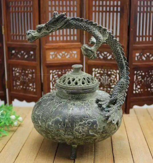 

Bronze crafts Antique Bronze Dragon Incense Burner