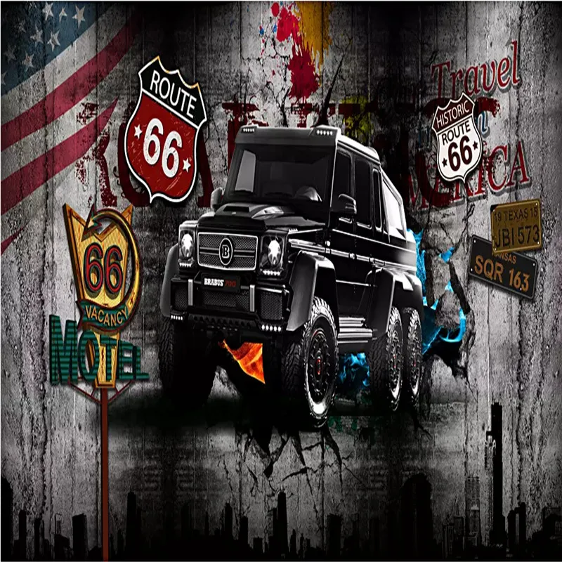 Европейская и американская Ретро цементная Настенная Наклейка для автомобиля