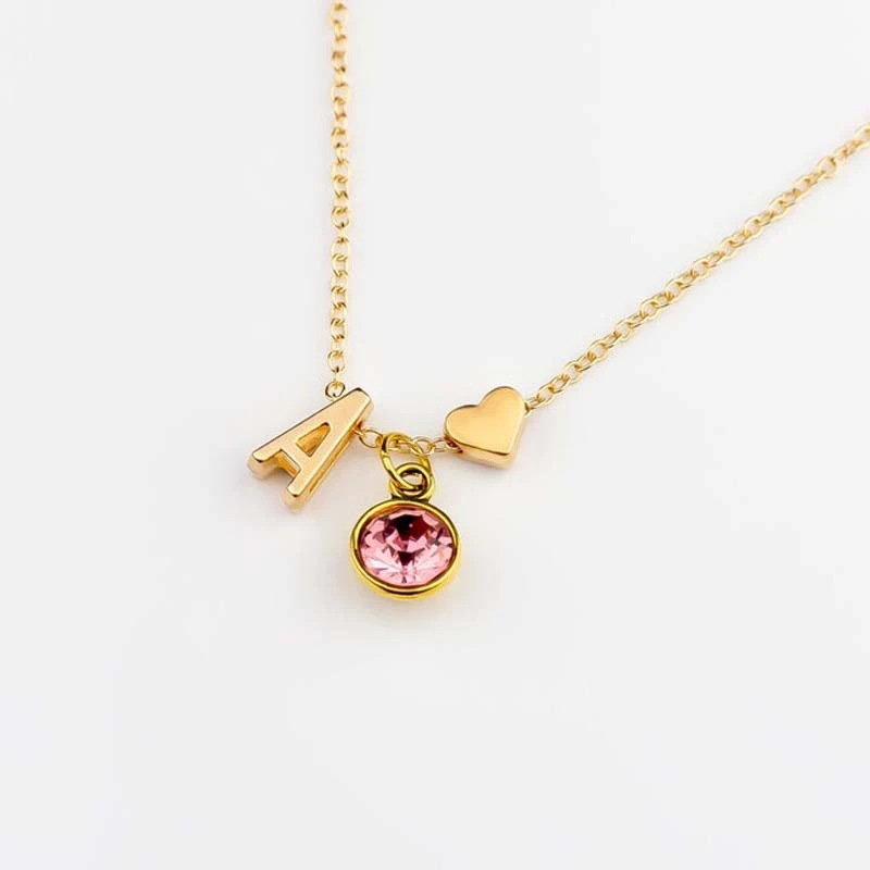 Birthstone necklace 14k gold Outlet