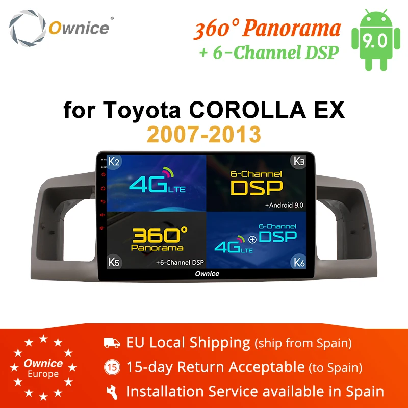 cheap Ownice 2 Din Android 9.0 Car DVD Player for Toyota COROLLA EX 2007 2016 Car Radio Double GPS Navigation 360 Panorama DSP 4G LTE