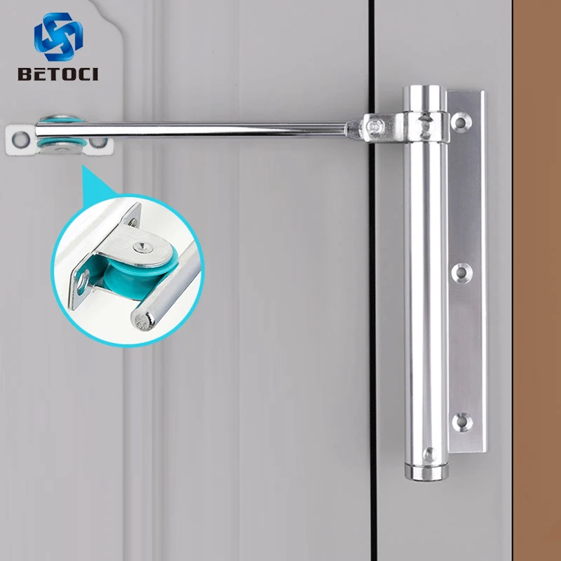 

BETOCI Adjustable Door Automatic Closer Aluminum Alloy Automatic Door Spring Silver Tone Intensity, Suitable For Fire Door 40 kg