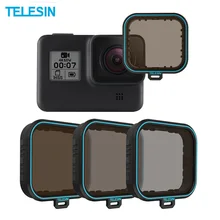 TELESIN 3 Pack Gopro ND jeu de filtres protecteur d'objectif ND4 ND8 ND16 filtre à densité neutre pour Gopro HERO 7 6 5 accessoires noirs