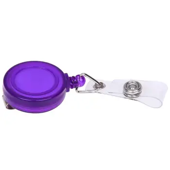 

Retractable Ski Pass ID Card Badge Holder Key Chain Reels With Clip Purple