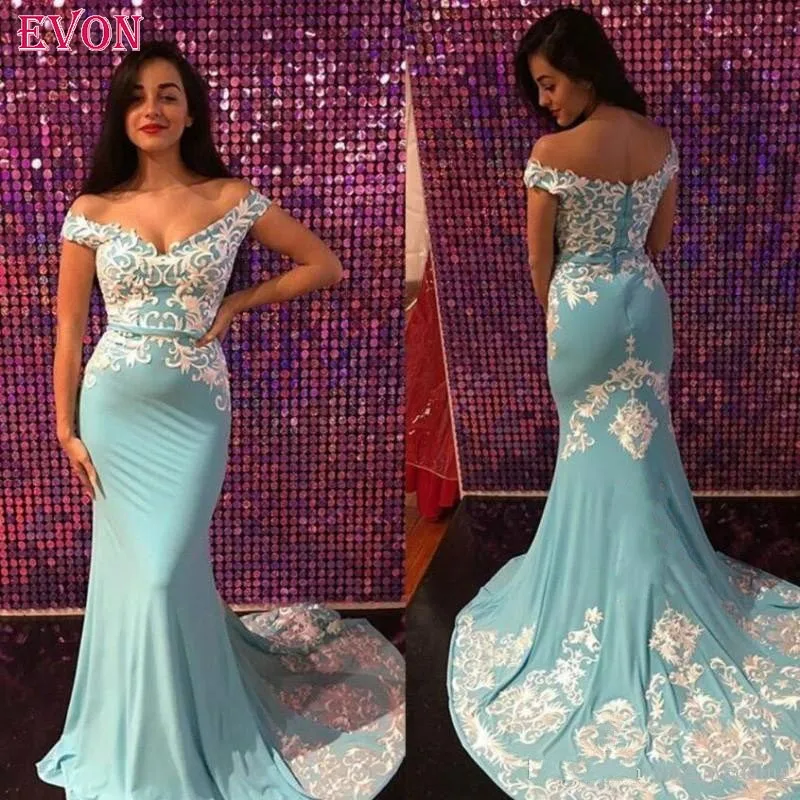 Vestido De Fiesta De Noche Sexy V Neck Off The Shoulder Mermaid Prom Dresses 2019 Custom Made Plus Size Evening Dress Cheap Vestidos De Gala