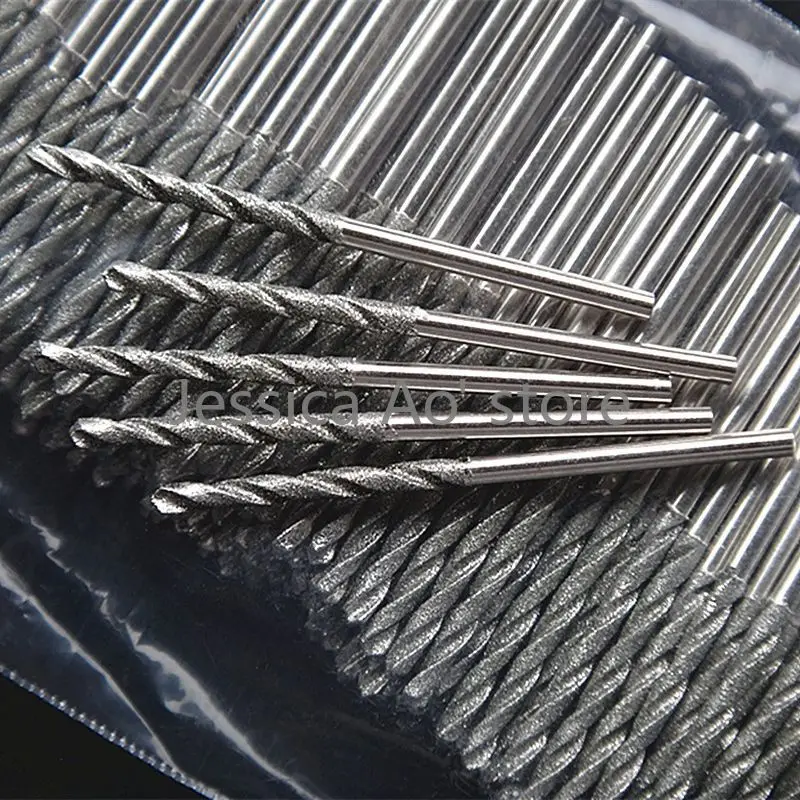 21pcs 0.8 3mm Diamond Twist Drill Bits Ceramic Bits Jade Glass Crystal