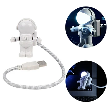 

New Style Cool New Astronaut Spaceman USB LED Adjustable Night Light For Computer PC Lamp Desk Light Pure White