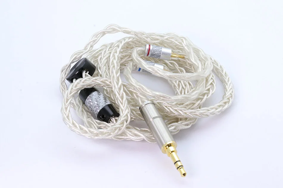 Большой 8 Core Модернизированный MMCX 2PIN кабель аудио Jack 3,5 мм 3 полюс Hi-Fi наушники кабель "сделай сам" с 2xMMCX 2pin разъем