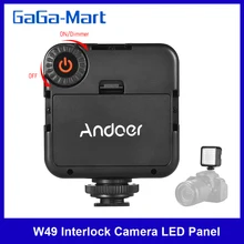 Andoer W49 كاميرا صغيرة LED لوحة ضوء لكانون نيكون سوني A7 DSLR عكس الضوء كاميرا الفيديو الإضاءة 6000K التصوير الإضاءة