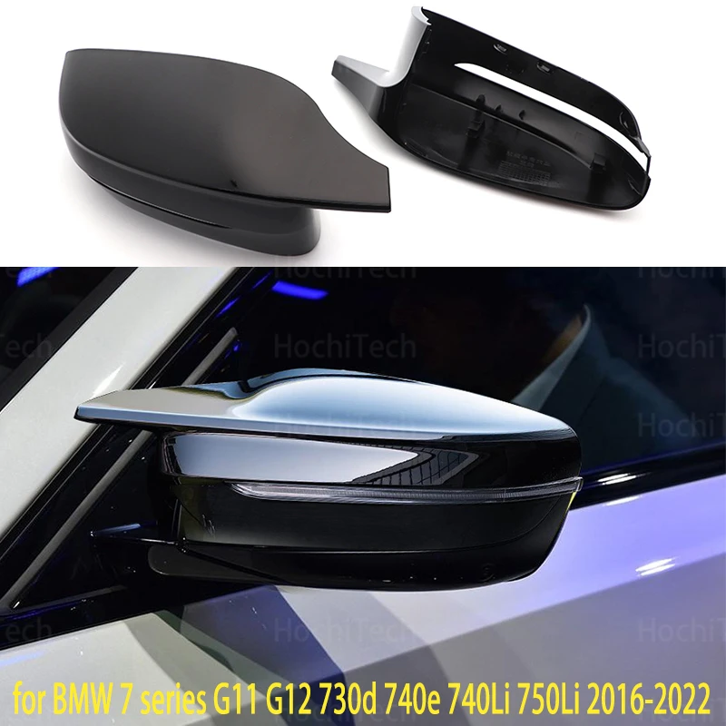 

2p Bright Black Rearview Replacement M4 Style Mirror Cover Caps for BMW 7 Series G11 G12 730d 740e 740Li 750Li 2016-2022 LHD RHD