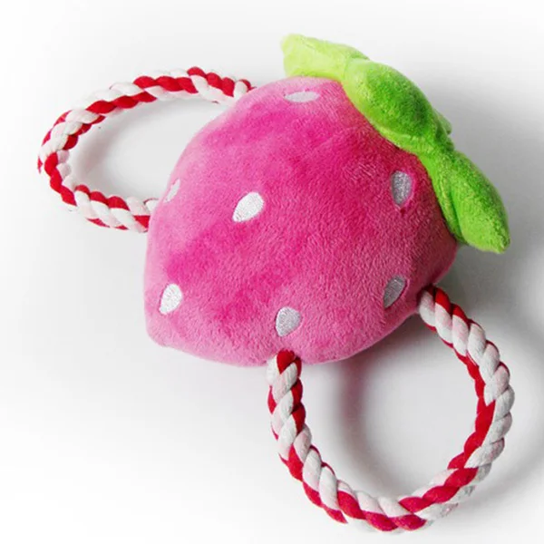 Игрушки для домашних животных клубника игрушки собака фигурный плюшевый подарки для питомца пищалка с жевательной кошкой