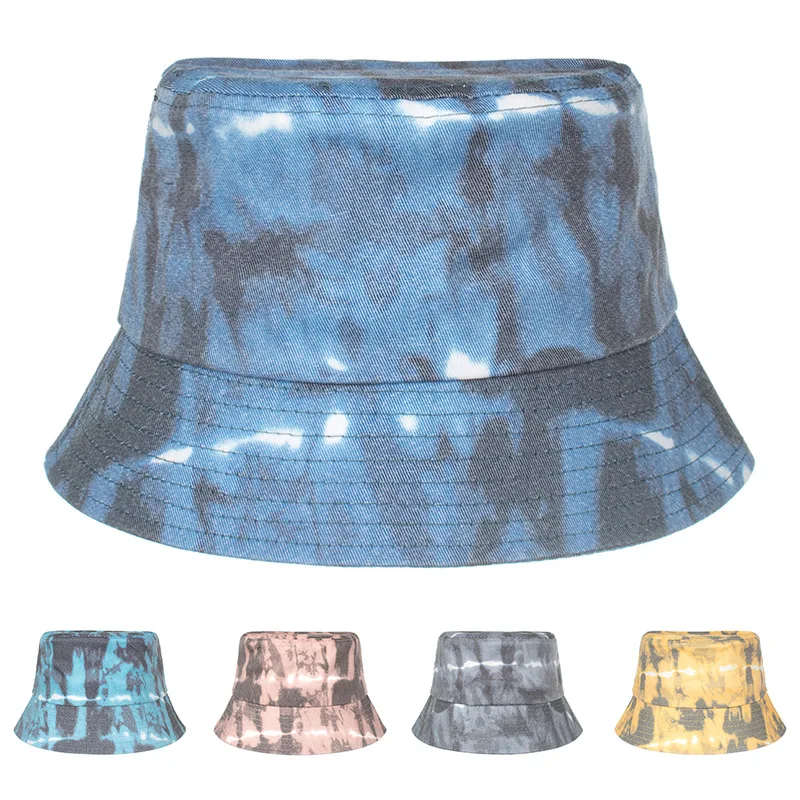 

Men Women Cotton Foldable Tie-dye Sunscreen Fisherman Hats Anti Uv Sun Hat Bucket Hat Panama Outdoor Visor Fishing Cap Sombrero