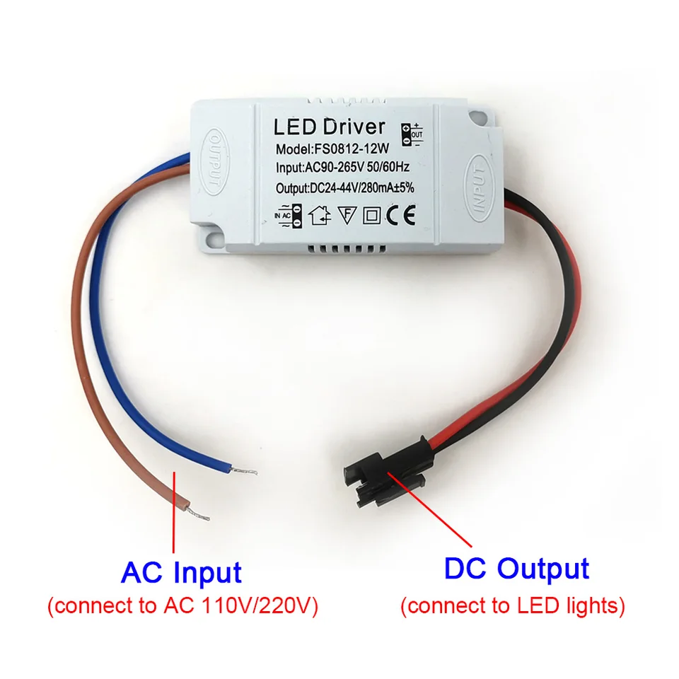 Compact LED Power Driver For Ceiling Lights - AC 85V-265V, Fits 1W-3W & 6W Lamps