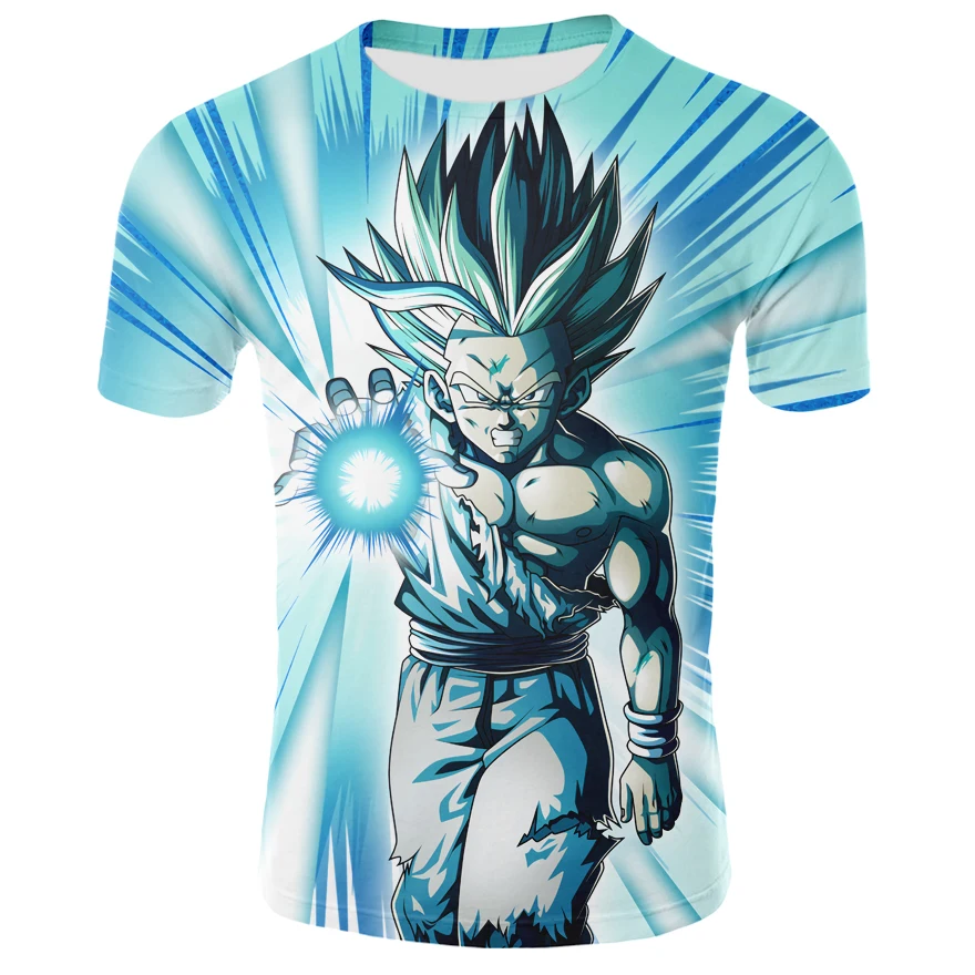 

Super Hero Saiyan Goku T-Shirt Classic Dragon Ball Z Short Sleeve Round Neck Top Summer Harajuku Personality Hip Hop Men's Shirt