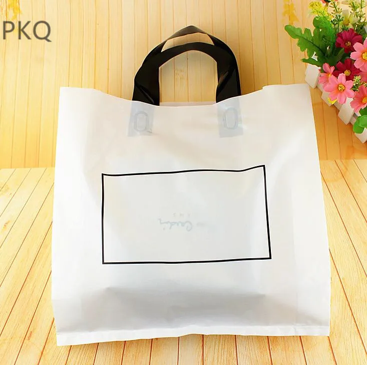 50pcs Large Gift Bag With Handles Clothes Books Packaging Plastic Bags