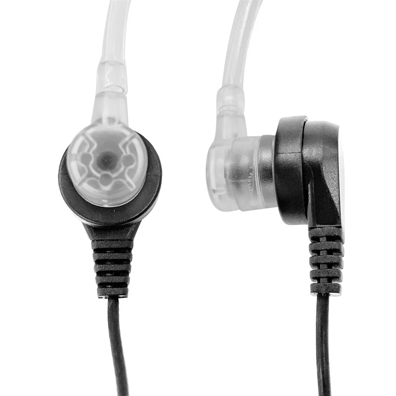 2-Pin Covert Acoustic Tube Walkie Talkie Earpiece, Two Way Radio Earpiece with a PTT Mic, Compatible with Walkie Talkie Headset