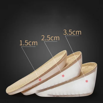 

Mens Womens Invisible Heel Lift Insert Shoe Pad Increase Height Insoles Soft Silicone Insoles Half Insole Heighten Heel Insert