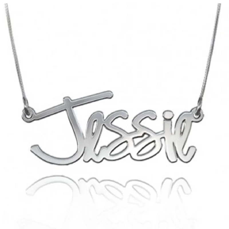 

Personalized Dainty Name Necklace Chain Custom Nameplate Pendants Rose Gold Silver Choker Jewelry For Women's Fashion