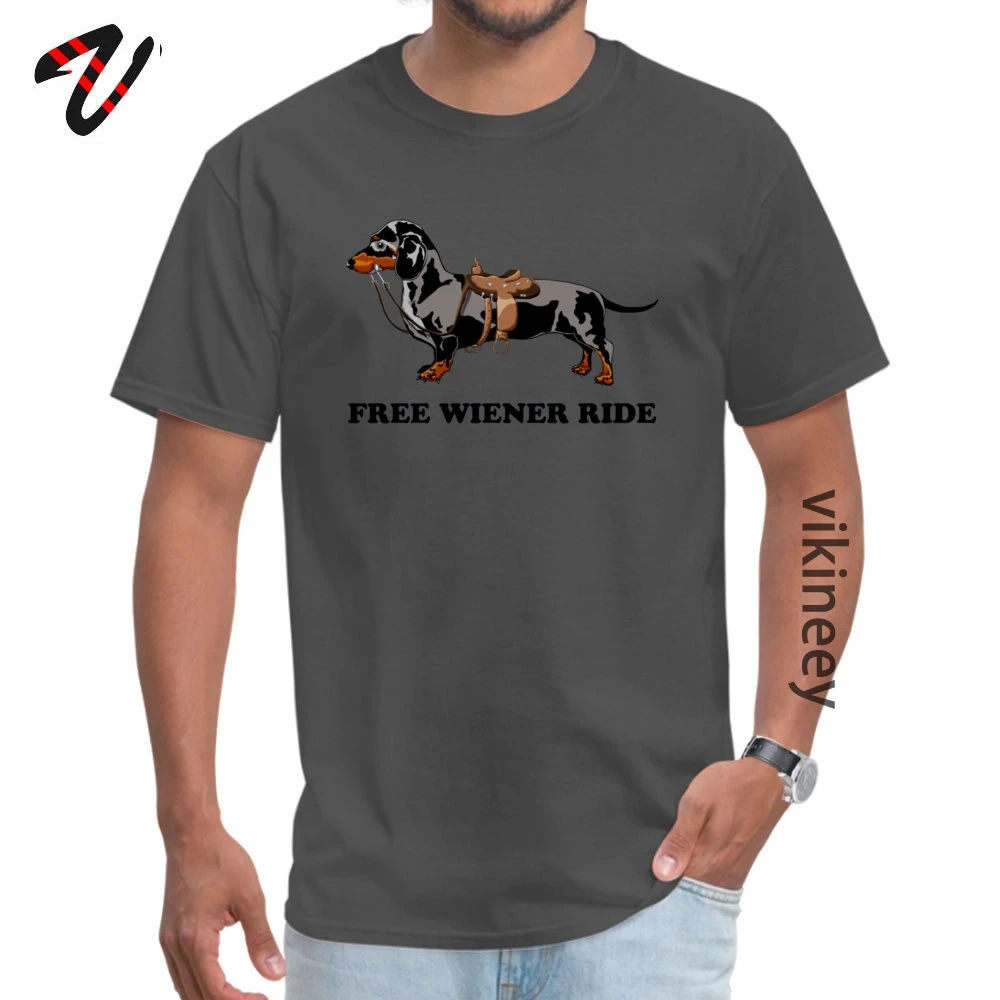 Tees Dachshund ride Tees Summer Brand Funny Short Sleeve Cotton Crew Neck Men&amp;#39;s Tshirts Funny Free Shipping Dachshund ride 2117 carbon