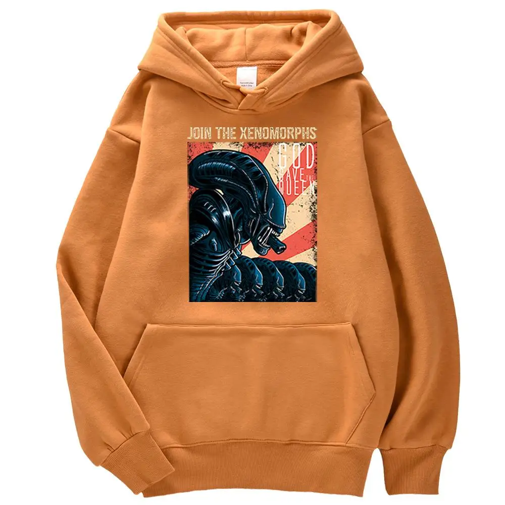 

Join The Xenomorphs Hoodies Male Hip Hop Prints Hoodie Personality Fashion Hoody Loose Fleece Streetwear Casual Menswear Hoodie