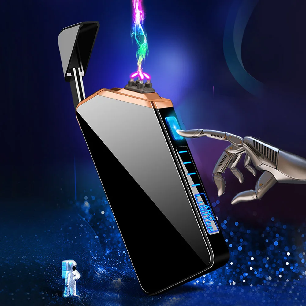 Электрическая зажигалка с двойной дугой USB перезаряжаемая плазменная Зажигалка
