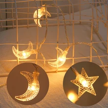 3M 6M Christmas Moon Star Shape LED String Lights Battery Powered Twinkle Garlands Fairy Lights Wedding Party Holiday Decoration