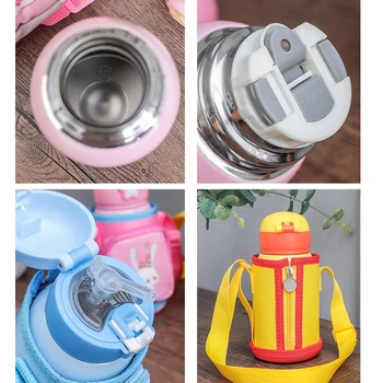 

Portable Children's Straw Cup Cartoon Insulation Cup Large Capacity Cute Bouncing Cups Children Water Bottle