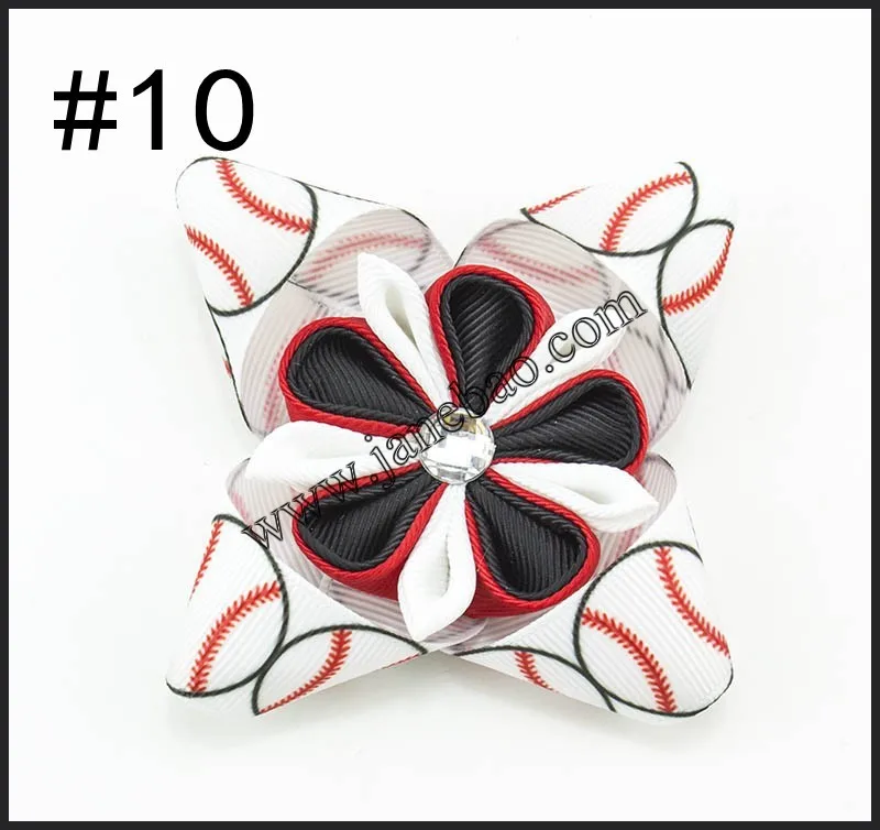 30 шт. 3 ''персонаж Kanzashi цветок заколка для волос rhonstones заколка для волос и детское для девочек с бантом аксессуары для волос