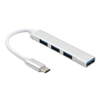 

Type-C to 4-Port USB 3.0 Hub, Ultra-Slim Data USB Hub for Mac Pro IMac Surface Pro XPS PC Mobile