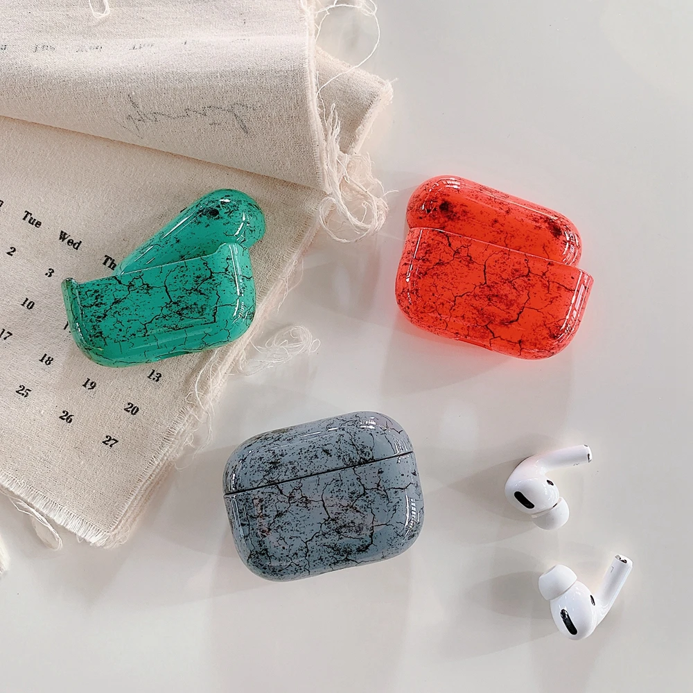 Лучшая продажа чехол для Airpods Pro мраморный жесткий Пылезащитный