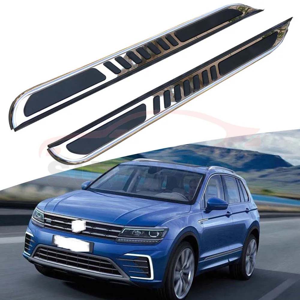 Боковой Шаг подходит для VW Tiguan 2010- Беговая плата nerf bar 2 шт. Левая Правая алюминиевая боковая ступенчатая боковая педаль