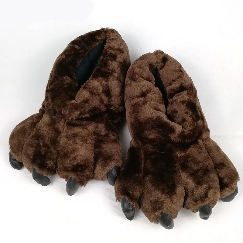 Kids Size Grizzly Bear Paw With Fabric Claws Best Childrens Paw Slippers