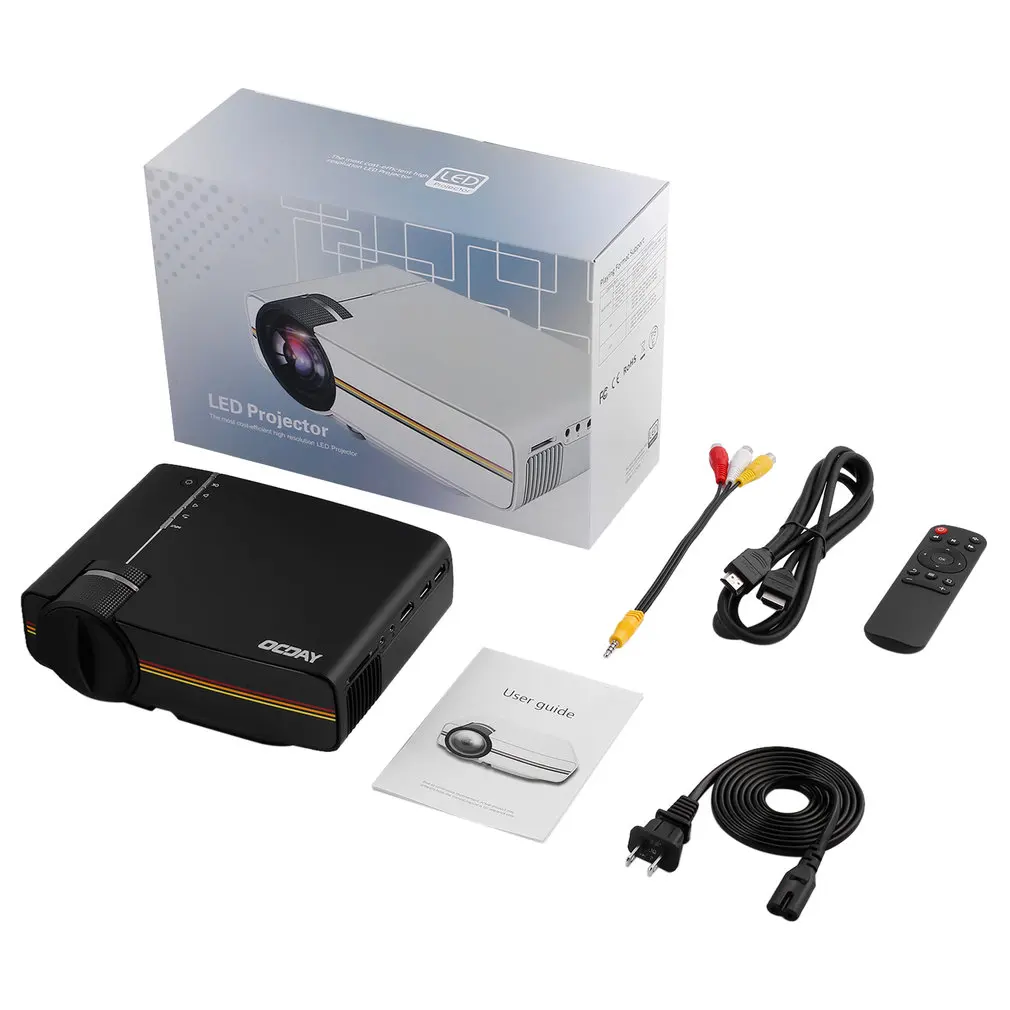 

YG400 Mini Projector 1200 Lumens HD LED Video Home Theater Cinema Wired 1080P-HDMI Multimedia Player Digital Projector Beamer US
