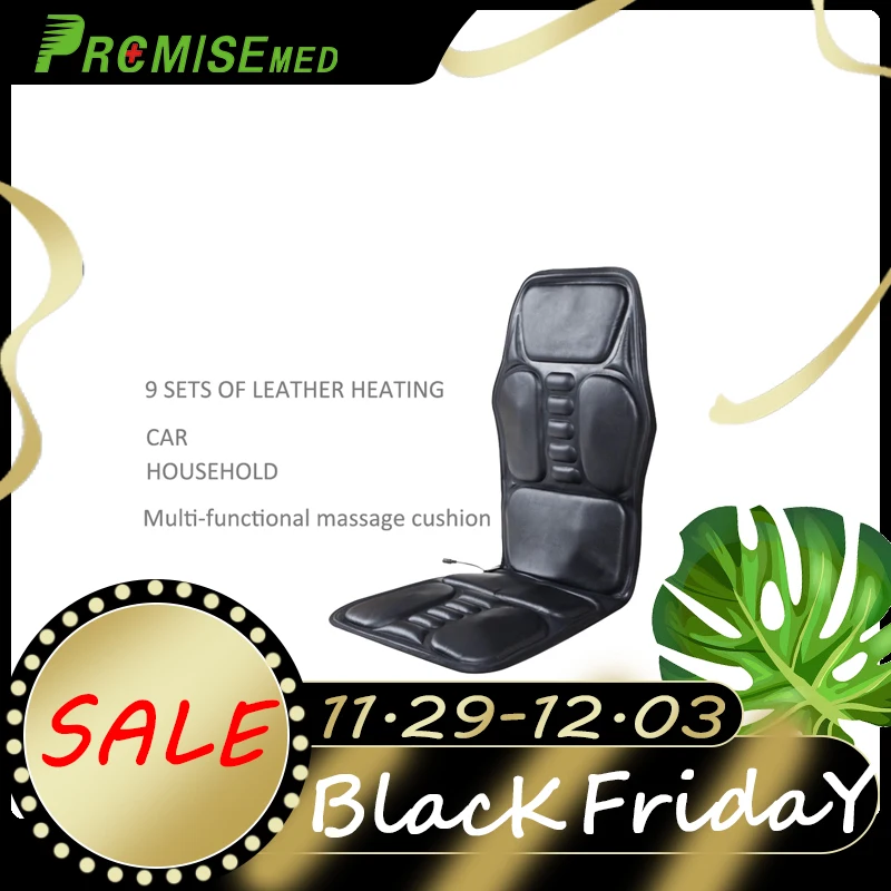  pr+mise Electric Portable Heating Vibrating Far-Infrared Back Massager Chair Pain Relief Massager M