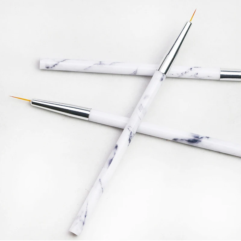 Angnya 3 шт./компл. акриловые УФ-гель Кисть для подводки 7/9/11 мм мраморная ручка для лака для ногтей, рисунок-карандаш для рисования мелких деталей цветы линии дизайн