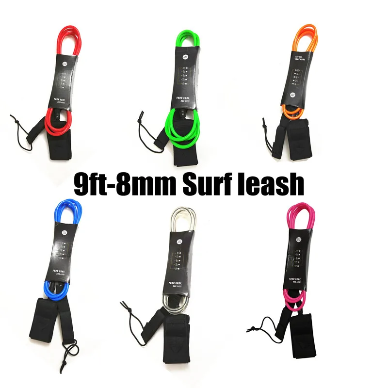 1PC 9ft 8mm Surfboards Leash Sports Surfboard Accessory Water Sport Equipment Laisse Surf Leash for Surfing